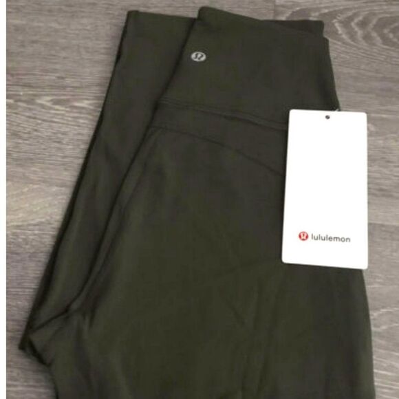 LULULEMON Groove Pant Flare High Waist army Green olive NULU size 4 perfect NWT - Picture 3 of 11